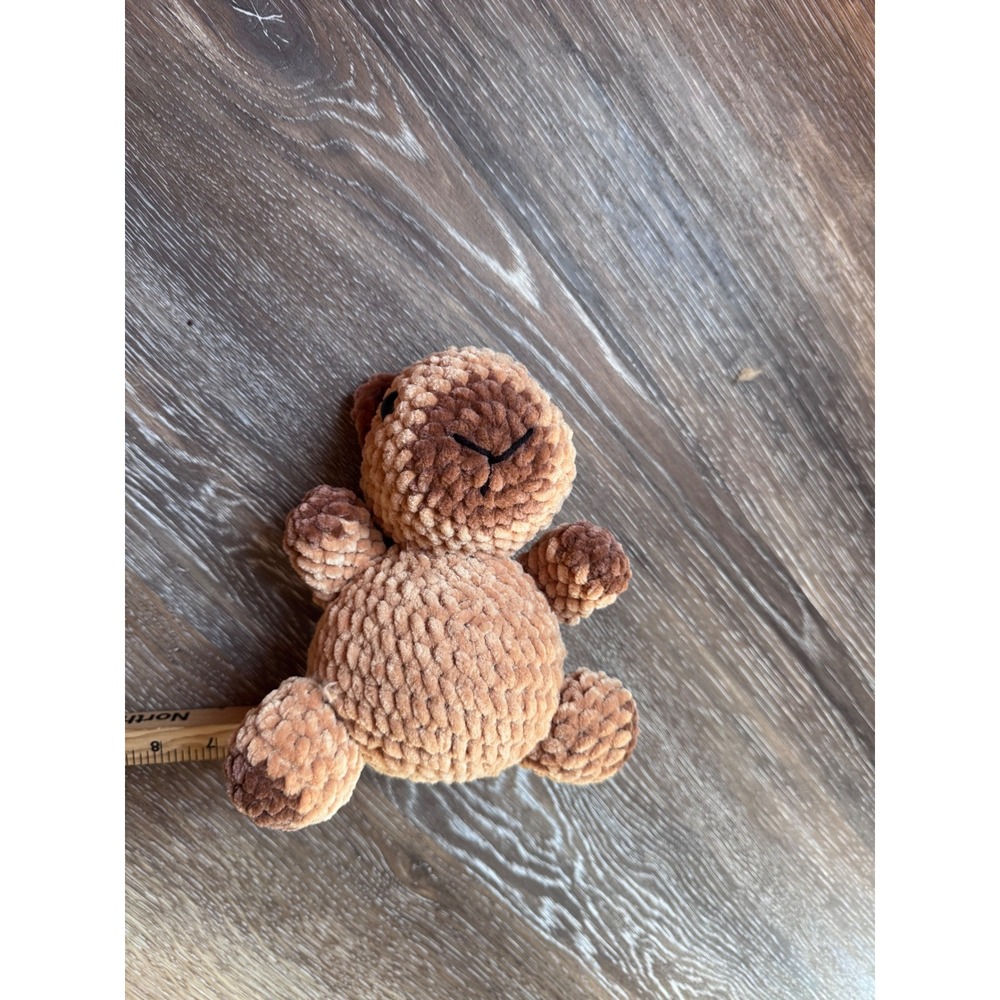 Handmade Crochet Capybara Plushie Chenille Amigurumi Stuffed Animal Tan Brown - Picture 4 of 4